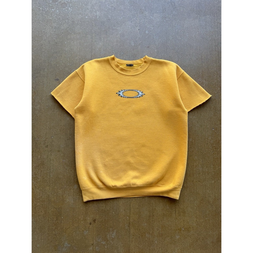 VTG Oakley Software Tech Gorpcore Chopped Crewneck Short Sleeve Sweater Skater L